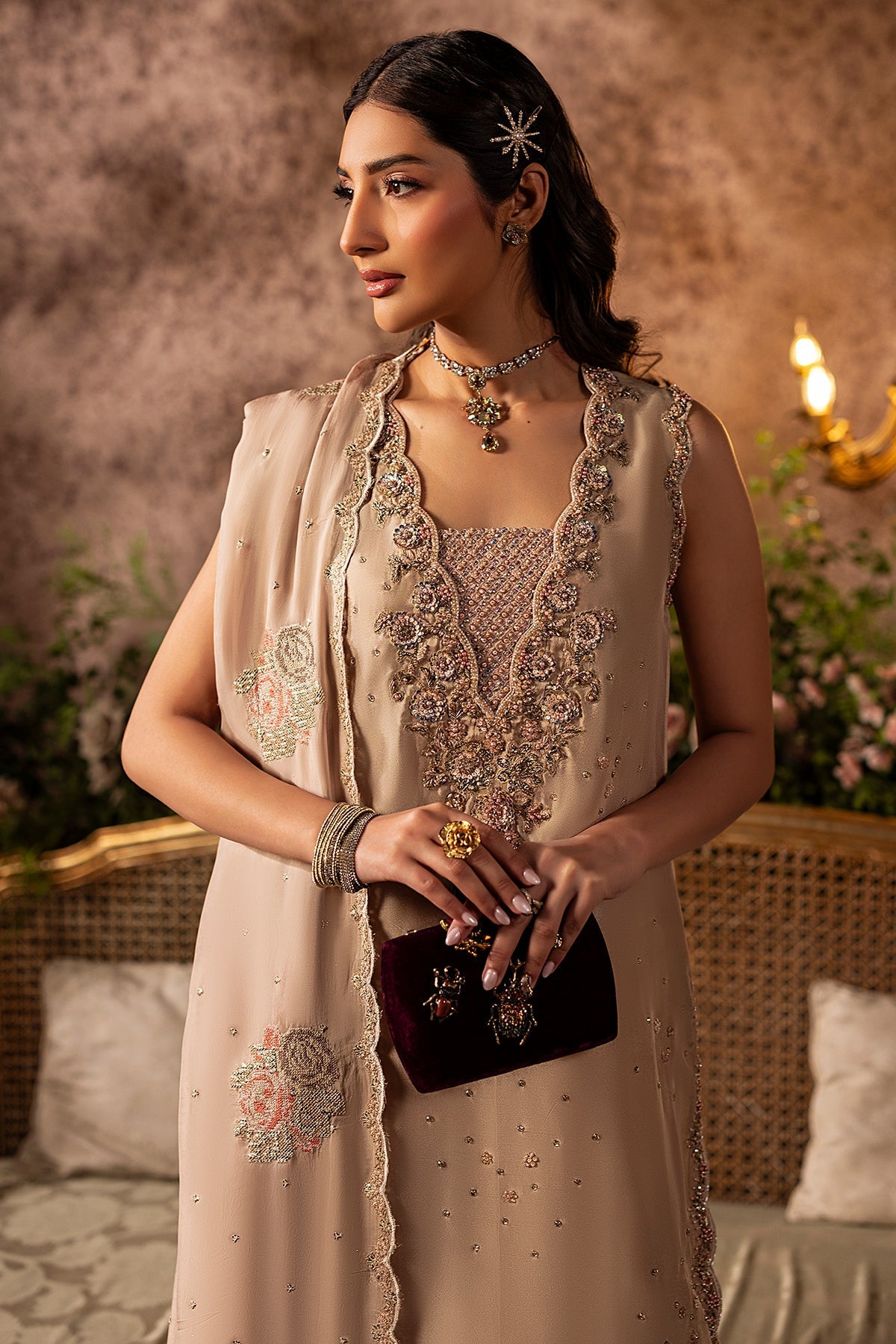 Mina Kashif | Loona Lawn 25 | Garnet - by - Libasekhas UK - Registered Vendor of : Mina Kashif - 100% Original Designer Dresss