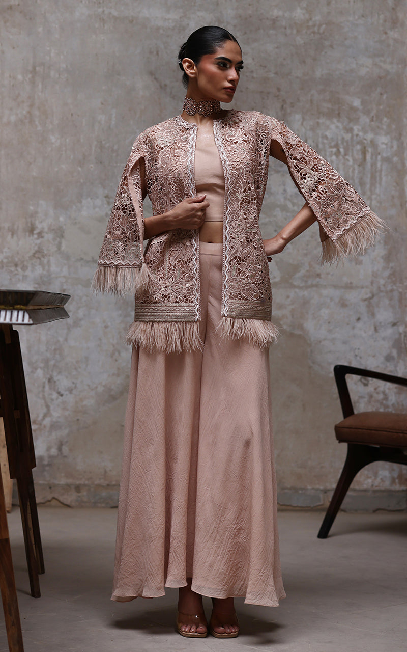 Threads and Motifs | Formal Dresses 25 | Organza Embroidered Jacket With Inner - by Libasekhas UK - Registered Vendor of : Threads and Motifs - 100% Original Designer Dress