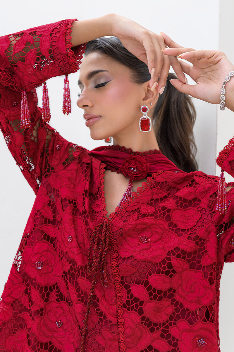 Chic Ophicial | Aarzu Luxe Pret | Red Radiance - by Libasekhas UK - Registered Vendor of : Chic Ophicial - 100% Original Designer Dress