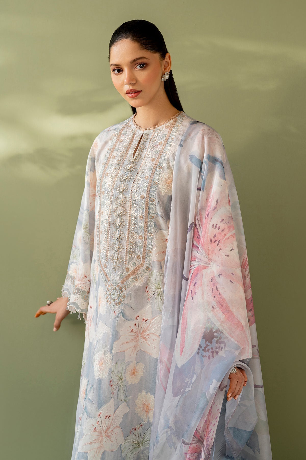 Baroque | Eid Printique | EMBROIDERED PRINTED LAWN UF-4166 - by - Libasekhas UK - Registered Vendor of : Baroque - 100% Original Designer Dresss