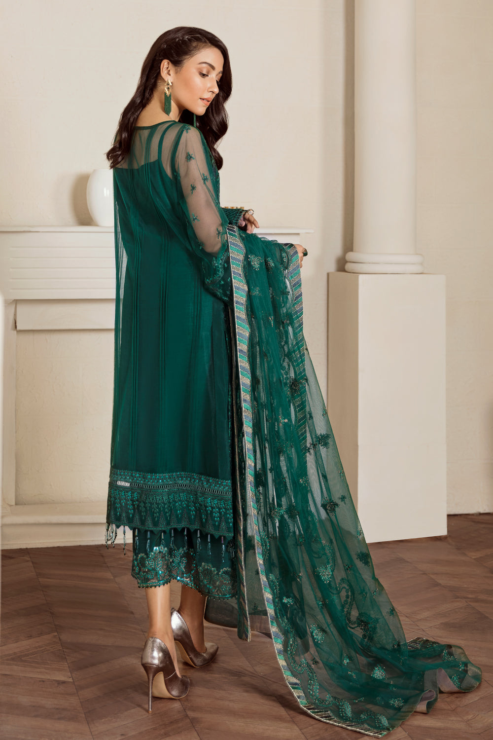 Baroque | Formals Collection | EMBROIDERED NET UF-33 - by Libasekhas UK - Registered Vendor of : Baroque - 100% Original Designer Dress