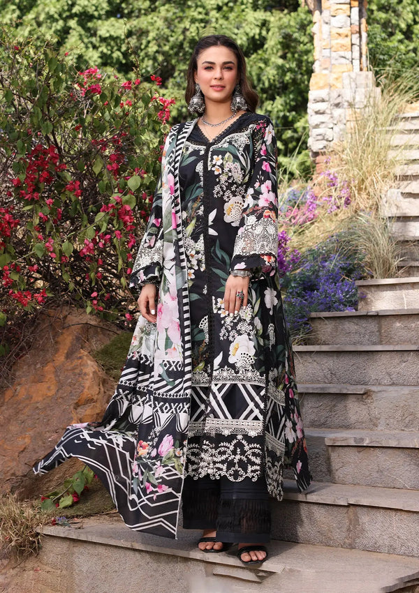 Elaf Premium | Prints Chikankari 24 | 02A NOIREE - by - Libasekhas UK - Registered Vendor of : Elaf Premium - 100% Original Designer Dresss