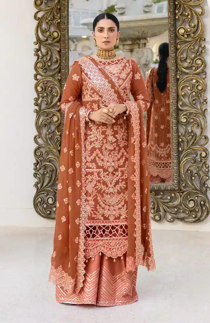 Emaan Adeel | Zimal Luxury Formals 23 | ZM 09 GULAAL - by - Libasekhas UK - Registered Vendor of : Emaan Adeel - 100% Original Designer Dresss