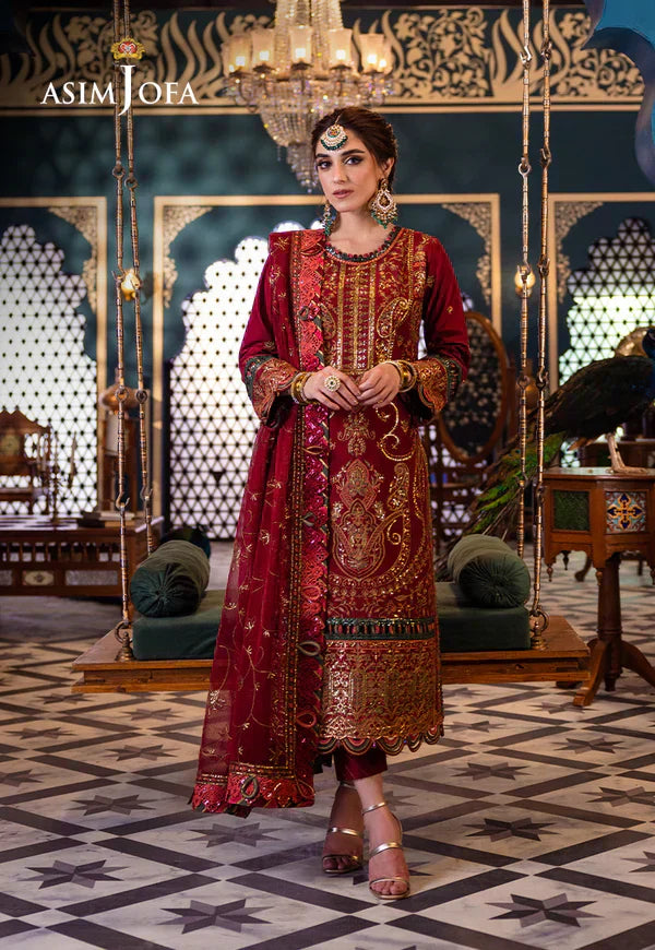 Asim Jofa | Fasana e Ishq Eid Luxury Lawn | AJFI-21 - by - Libasekhas UK - Registered Vendor of : Asim Jofa - 100% Original Designer Dresss