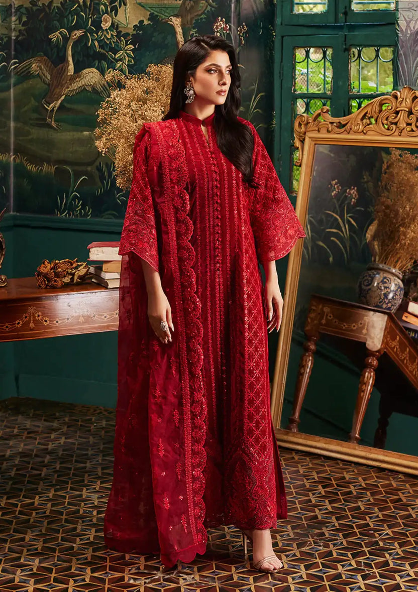 Zainab Chottani | Embroidered Velvet | SURKH D-05 - by - Libasekhas UK - Registered Vendor of : Zainab Chottani - 100% Original Designer Dresss