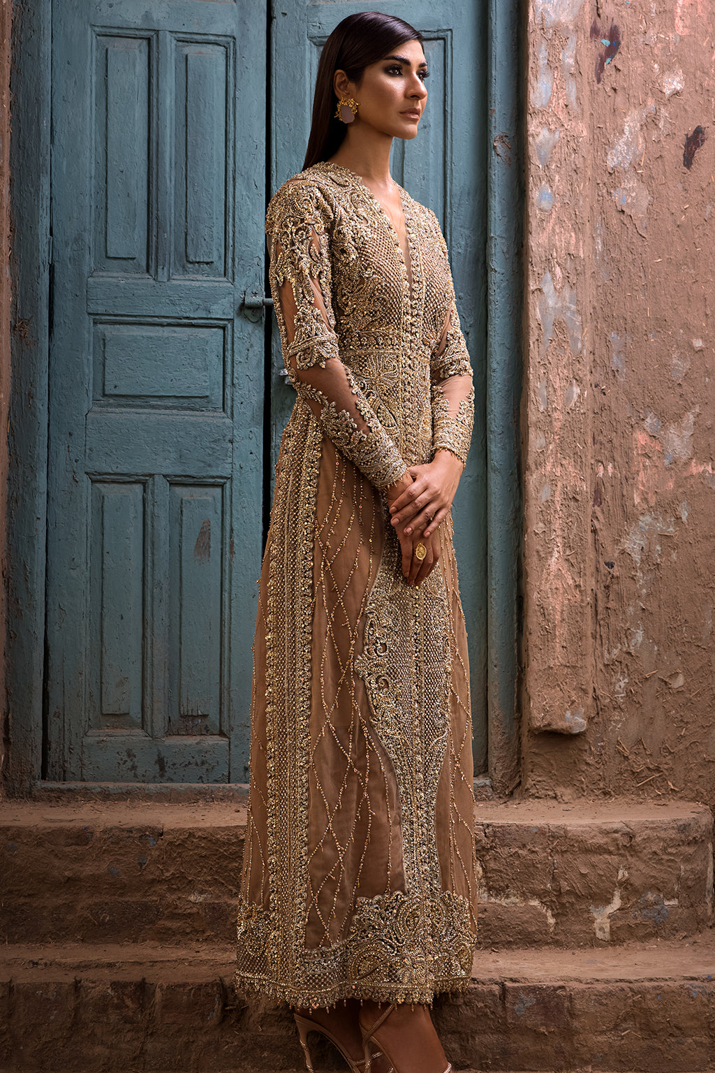 Erum Khan | Dazzling Fiesta | Rosewood - by Libasekhas UK - Registered Vendor of : Erum Khan - 100% Original Designer Dress