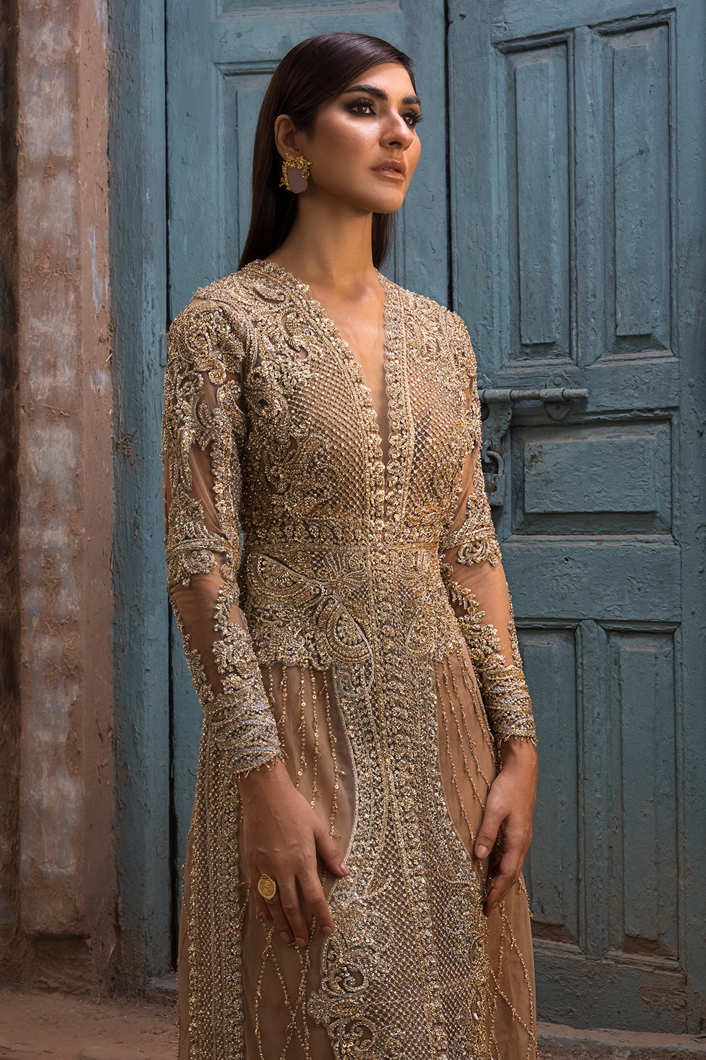 Erum Khan | Dazzling Fiesta | Rosewood - by Libasekhas UK - Registered Vendor of : Erum Khan - 100% Original Designer Dress