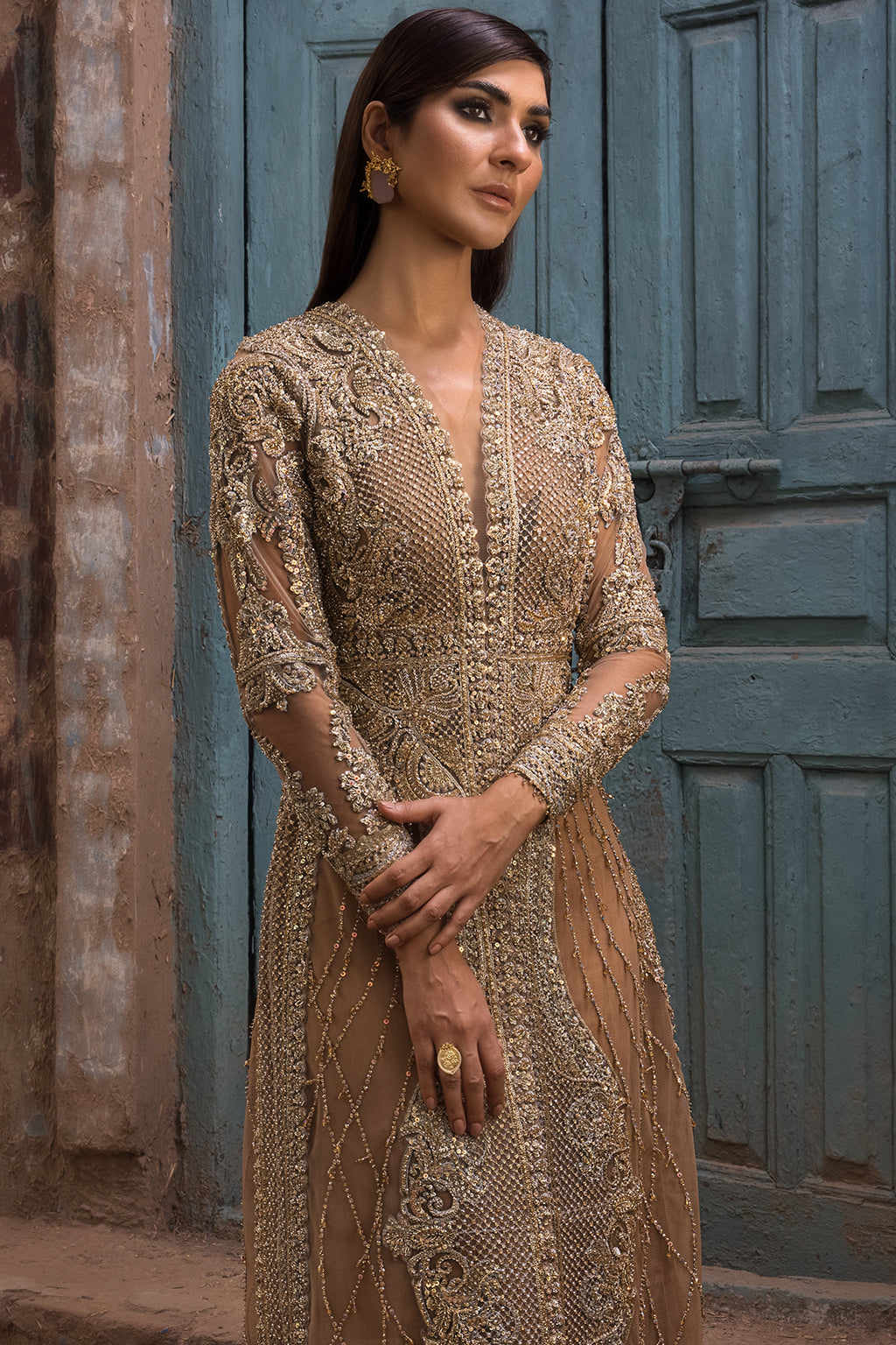 Erum Khan | Dazzling Fiesta | Rosewood - by Libasekhas UK - Registered Vendor of : Erum Khan - 100% Original Designer Dress