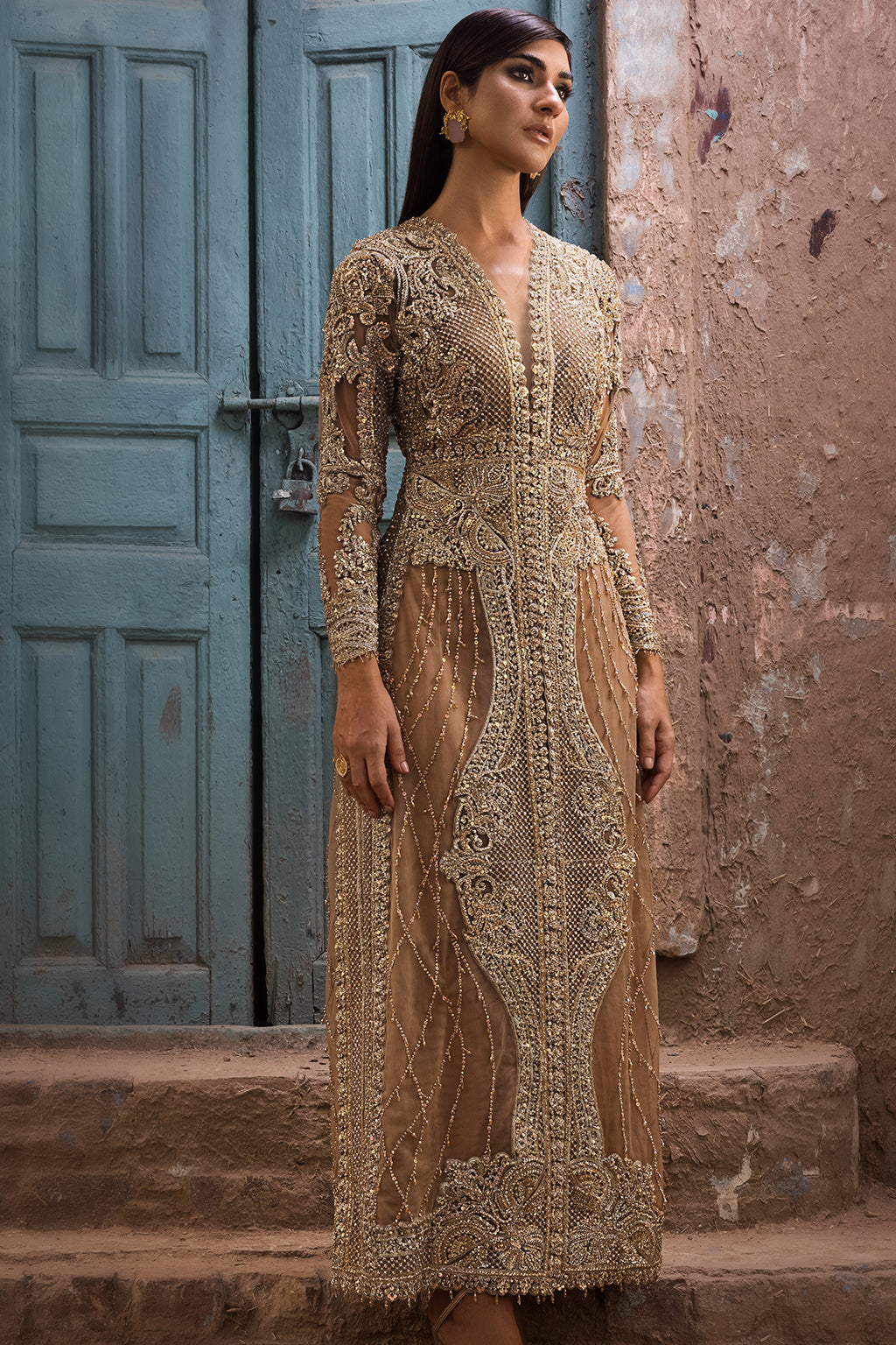 Erum Khan | Dazzling Fiesta | Rosewood - by Libasekhas UK - Registered Vendor of : Erum Khan - 100% Original Designer Dress