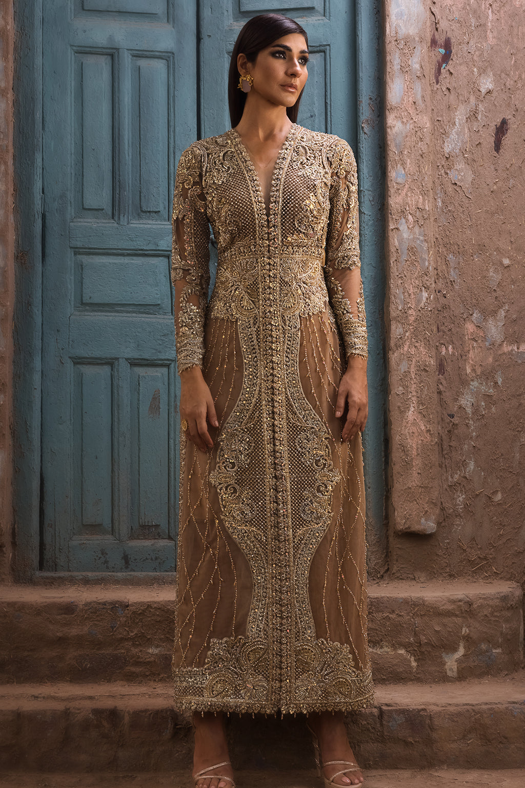 Erum Khan | Dazzling Fiesta | Rosewood - by Libasekhas UK - Registered Vendor of : Erum Khan - 100% Original Designer Dress