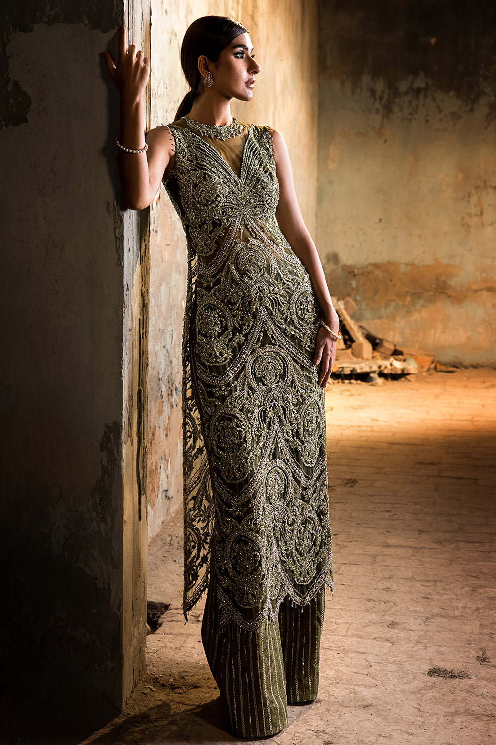 Erum Khan | Dazzling Fiesta | Shamrock - by Libasekhas UK - Registered Vendor of : Erum Khan - 100% Original Designer Dress