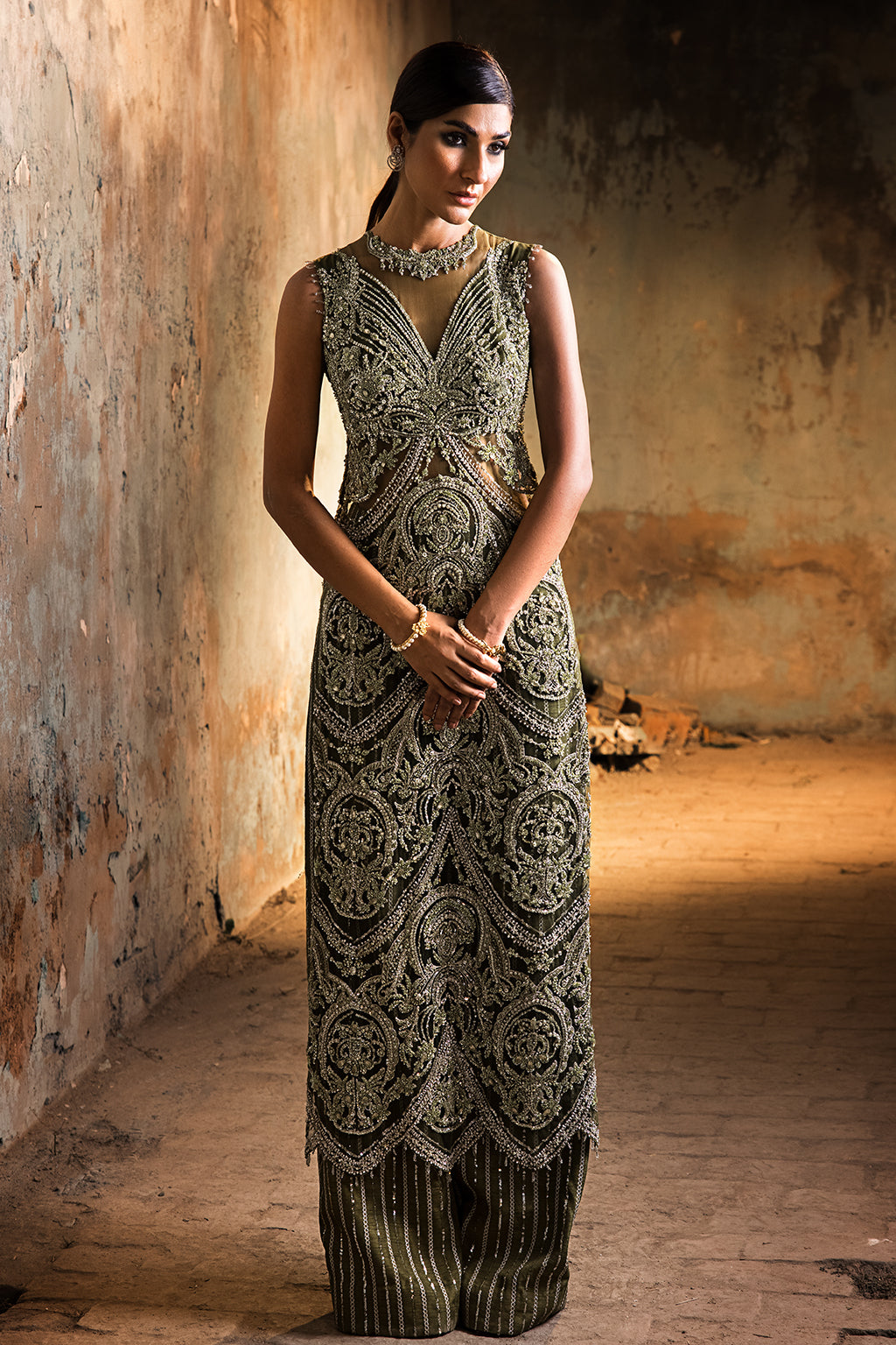 Erum Khan | Dazzling Fiesta | Shamrock - by Libasekhas UK - Registered Vendor of : Erum Khan - 100% Original Designer Dress