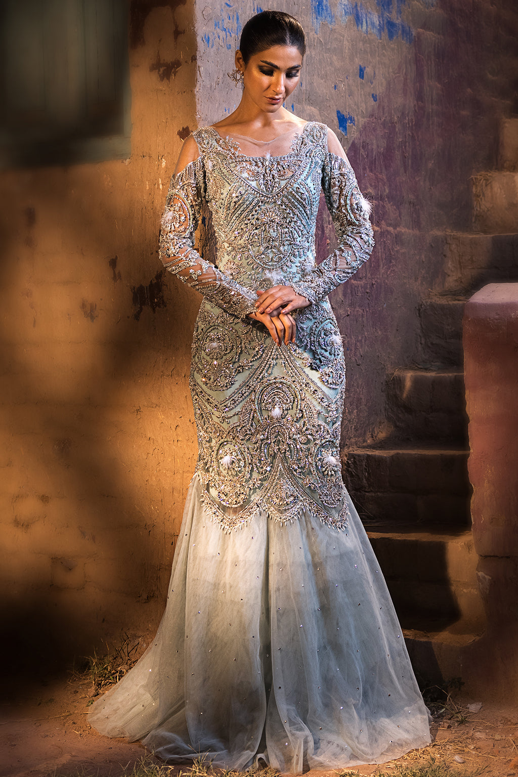 Erum Khan | Dazzling Fiesta | Lustrous - by Libasekhas UK - Registered Vendor of : Erum Khan - 100% Original Designer Dress
