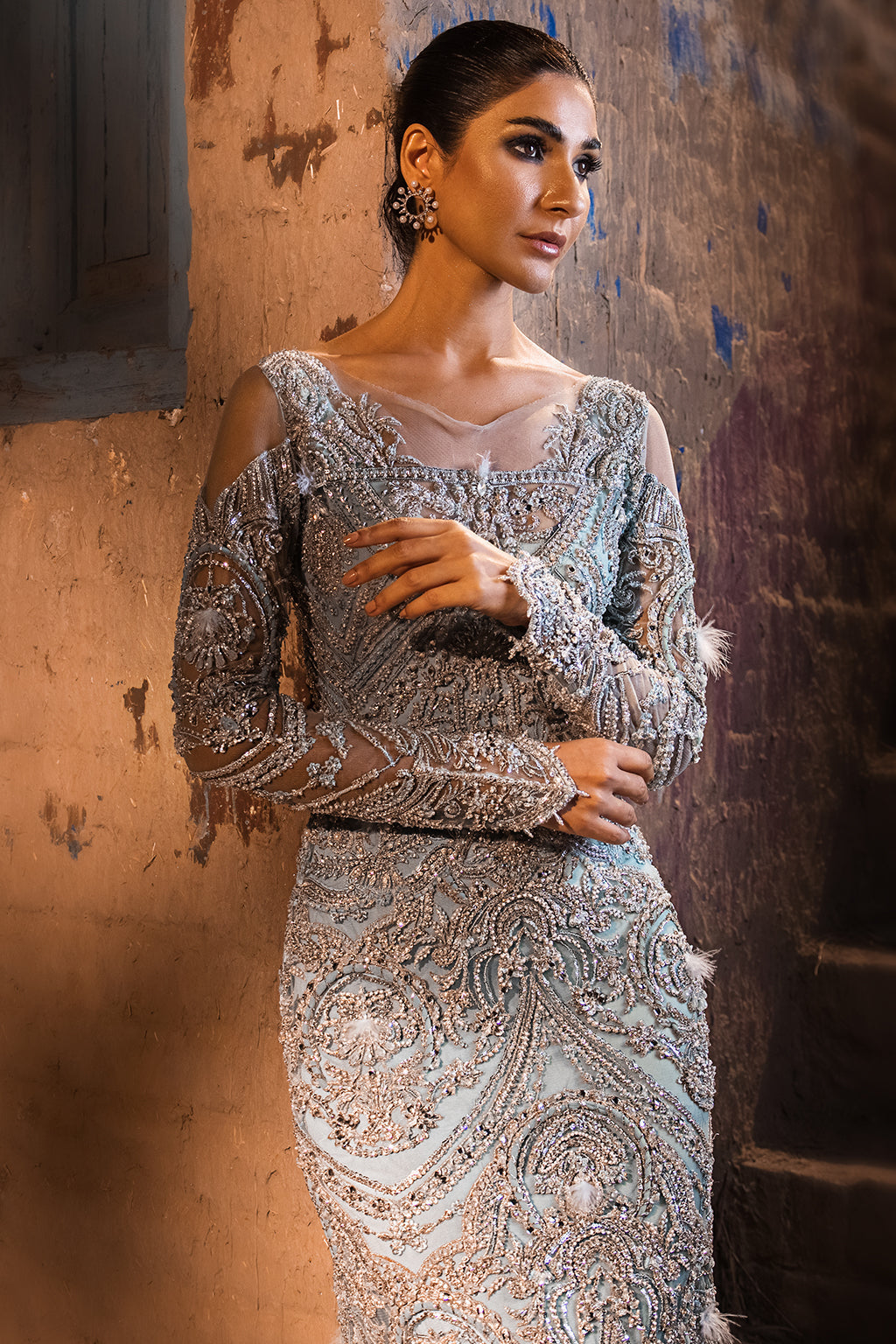 Erum Khan | Dazzling Fiesta | Lustrous - by Libasekhas UK - Registered Vendor of : Erum Khan - 100% Original Designer Dress