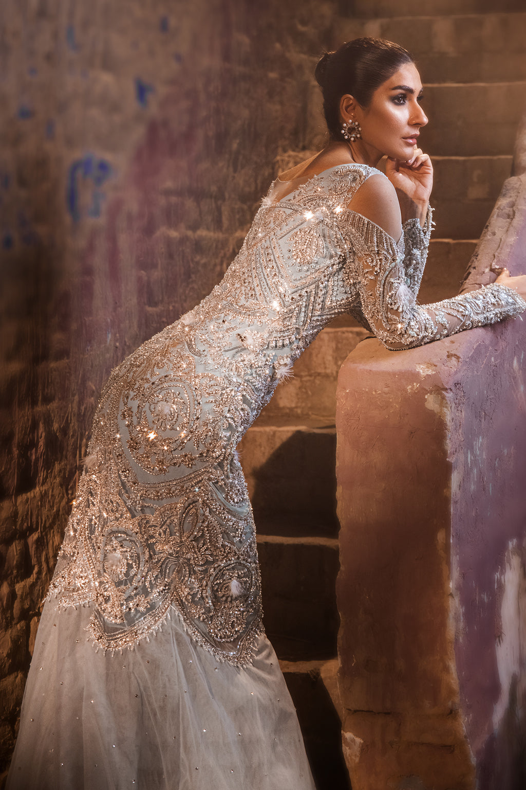 Erum Khan | Dazzling Fiesta | Lustrous - by Libasekhas UK - Registered Vendor of : Erum Khan - 100% Original Designer Dress