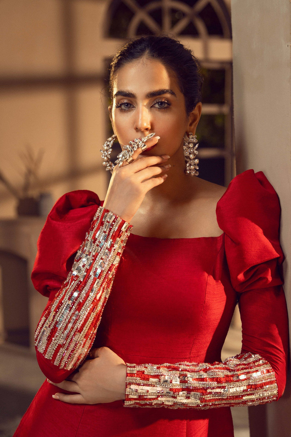 Caia | Pret Collection | CERISE - by - Libasekhas UK - Registered Vendor of : Caia - 100% Original Designer Dresss