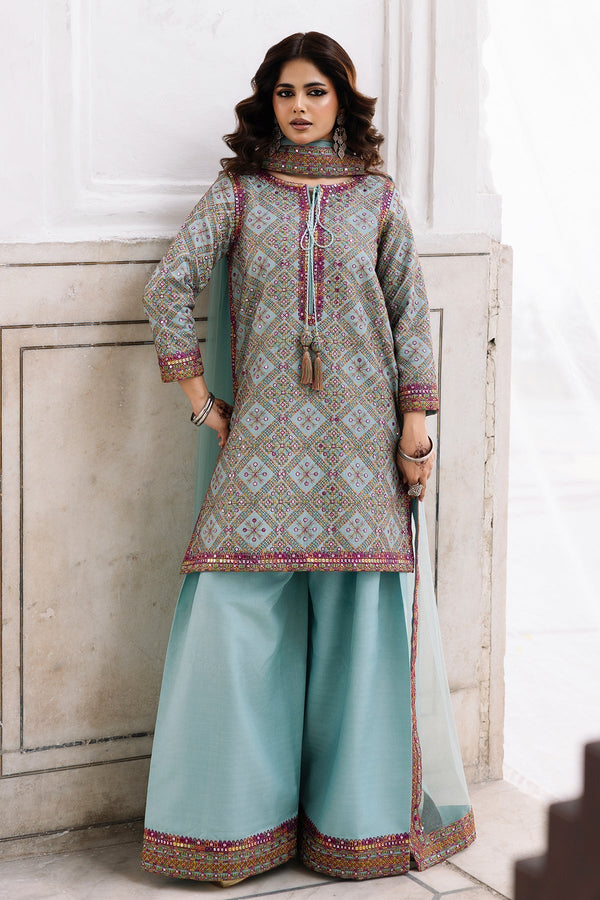Charizma | Festive Pret | 3-Pcs Embroidered Raw Silk CMA-6-328 - by Libasekhas UK - Registered Vendor of : Charizma - 100% Original Designer Dress