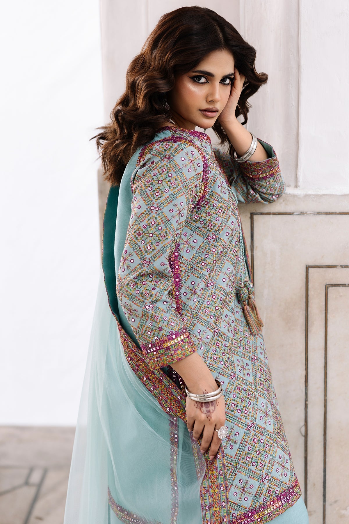 Charizma | Festive Pret | 3-Pcs Embroidered Raw Silk CMA-6-328 - by Libasekhas UK - Registered Vendor of : Charizma - 100% Original Designer Dress