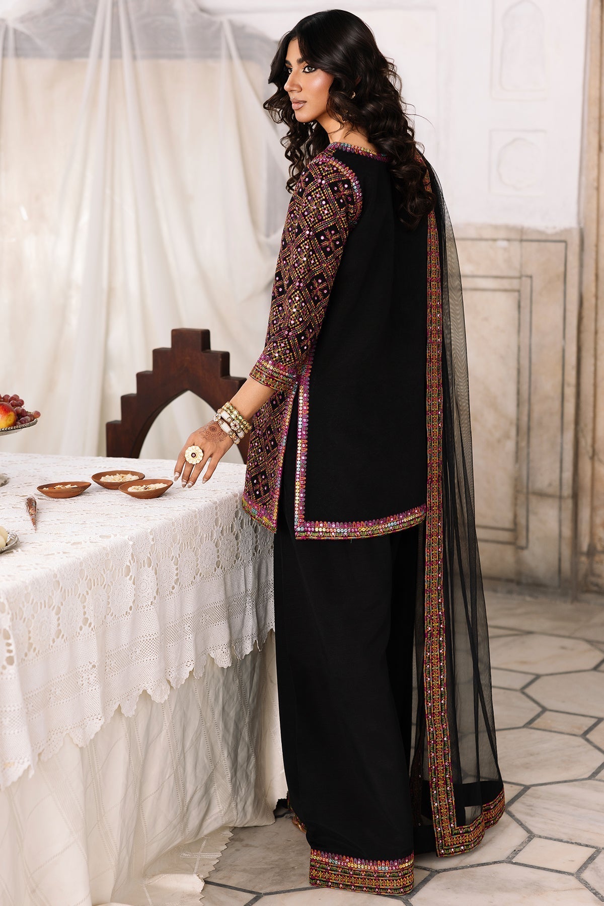 Charizma | Festive Pret | 3-Pcs Embroidered Raw Silk CMA-6-327 - by Libasekhas UK - Registered Vendor of : Charizma - 100% Original Designer Dress