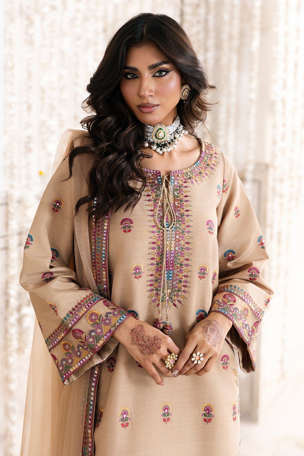 Charizma | Festive Pret | 3-PC Embroidered Silk CMA-6-326 - by Libasekhas UK - Registered Vendor of : Charizma - 100% Original Designer Dress