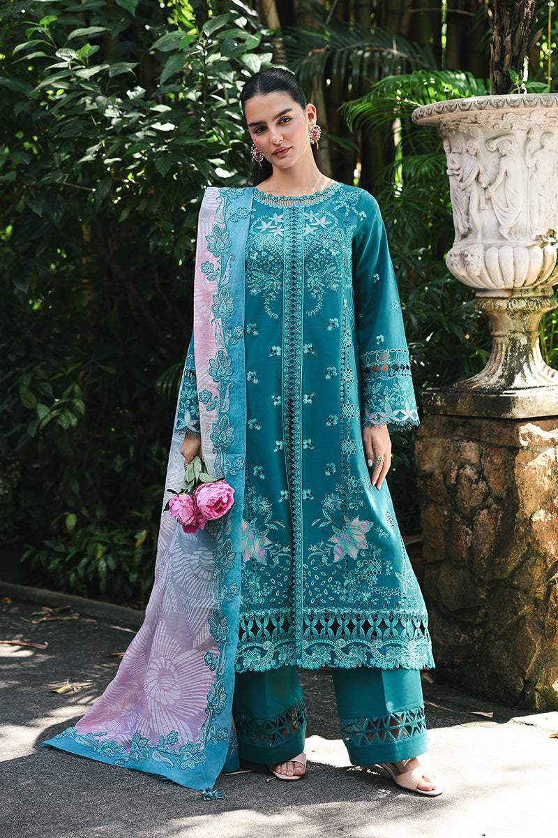 Qalamkar | Q Line Lawn Drop | RP-03 SAPPHIRE - by Libasekhas UK - Registered Vendor of : Qalamkar - 100% Original Designer Dress