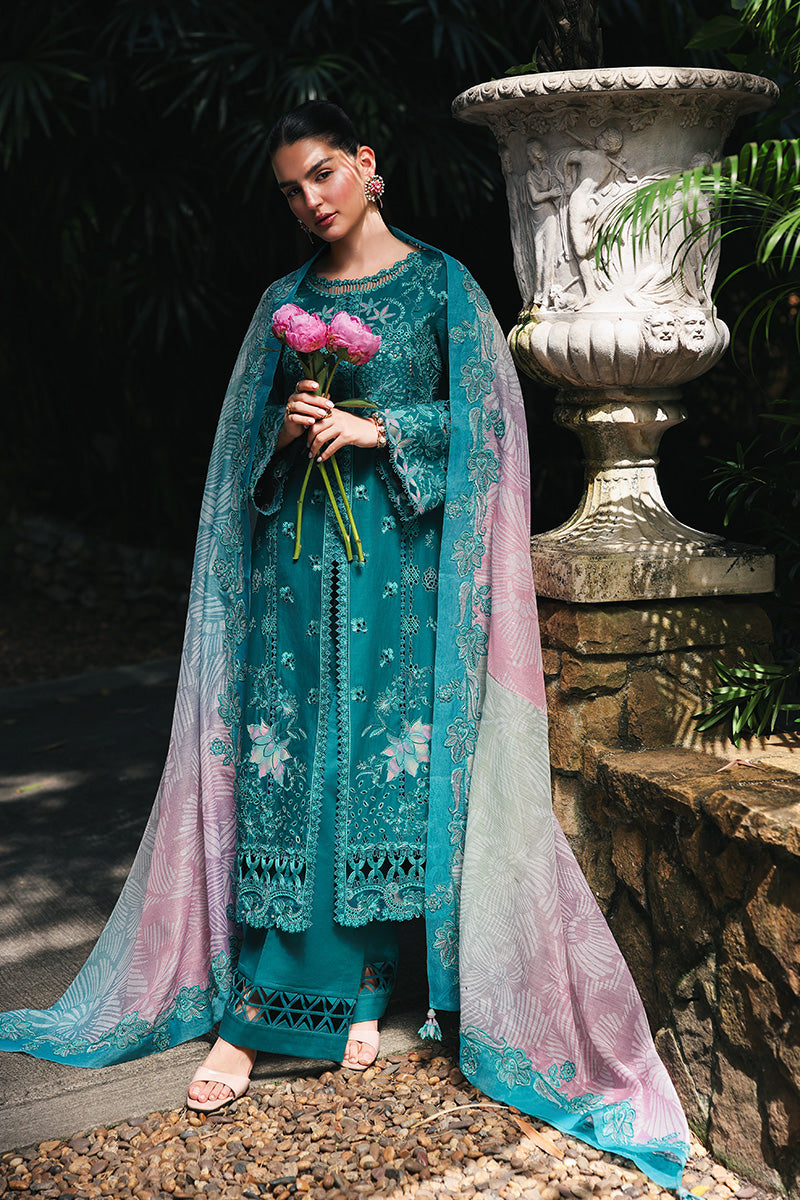 Qalamkar | Q Line Lawn Drop | RP-03 SAPPHIRE - by Libasekhas UK - Registered Vendor of : Qalamkar - 100% Original Designer Dress