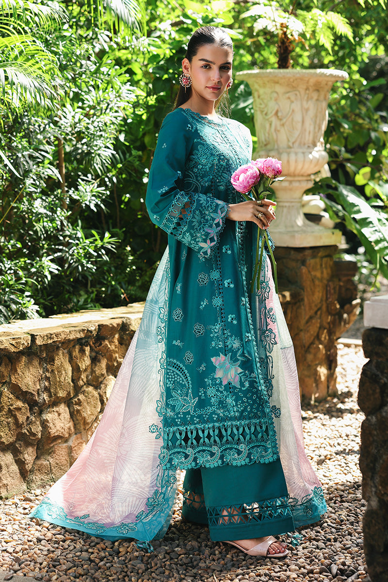 Qalamkar | Q Line Lawn Drop | RP-03 SAPPHIRE - by Libasekhas UK - Registered Vendor of : Qalamkar - 100% Original Designer Dress