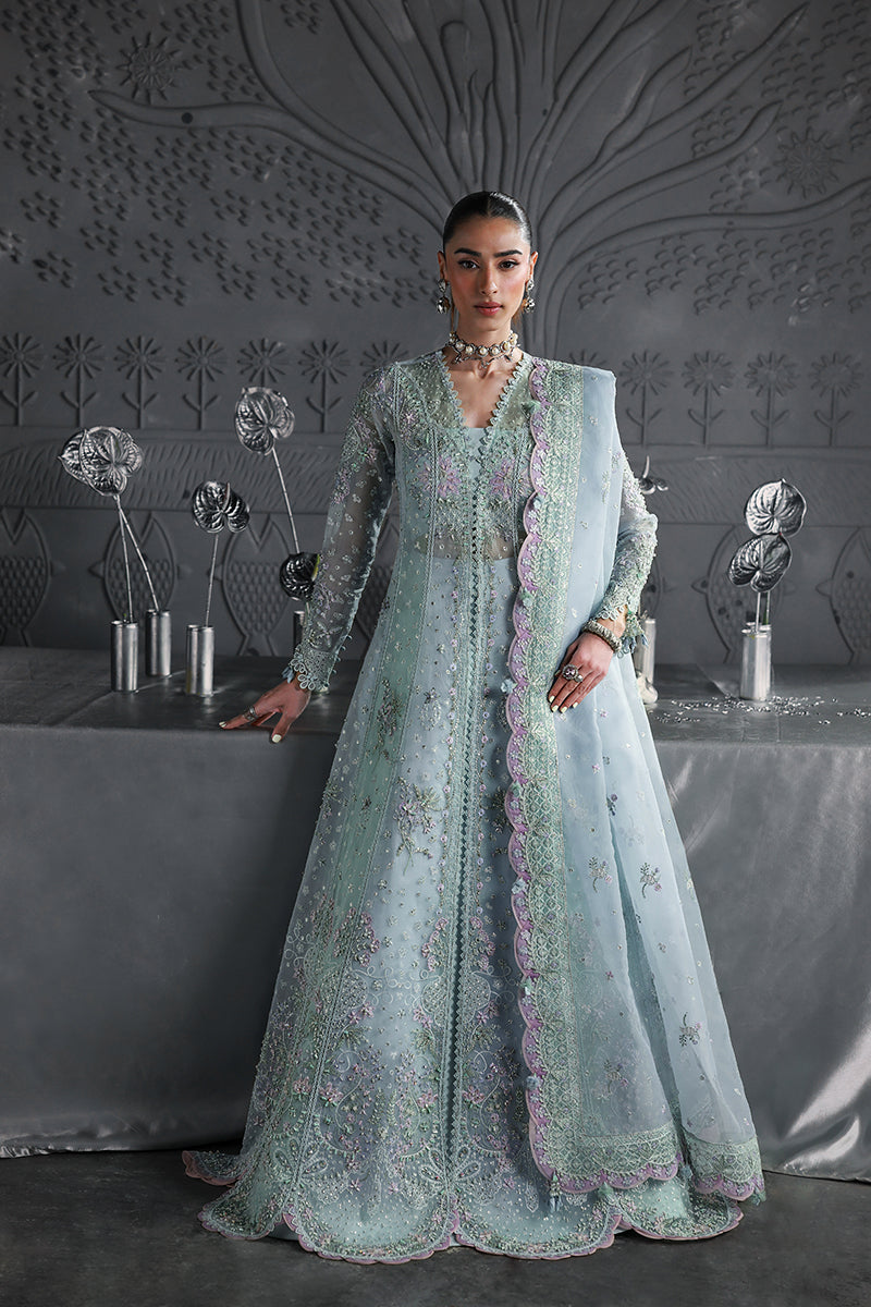 Qalamkar | Elirah Formals 25 | MF-08 SERENE AQUA - by Libasekhas UK - Registered Vendor of : Qalamkar - 100% Original Designer Dress