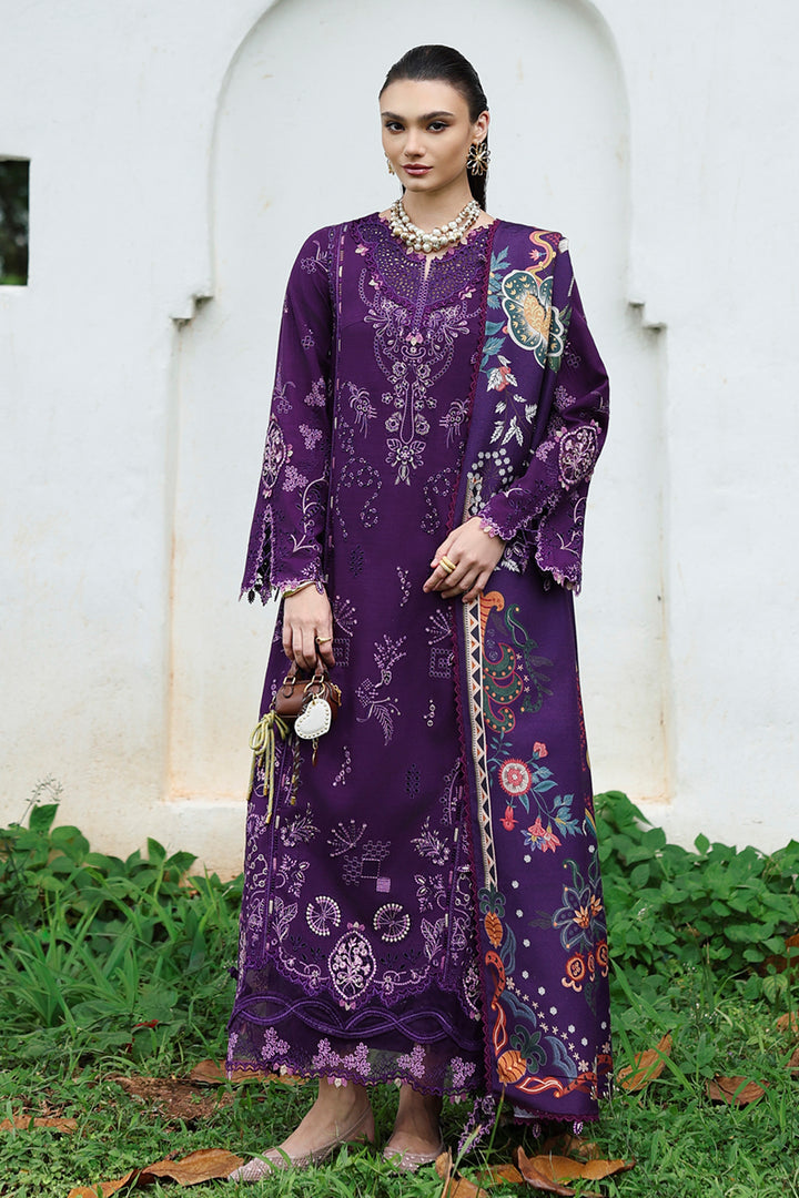 Qalamkar | Q Linen 25 | KL-15 IRIS - by Libasekhas UK - Registered Vendor of : Qalamkar - 100% Original Designer Dress