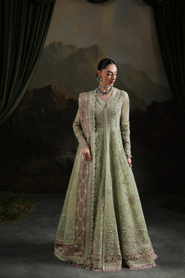 Qalamkar | Elirah Formals 25 | MF-02 SAGE AURA - by Libasekhas UK - Registered Vendor of : Qalamkar - 100% Original Designer Dress