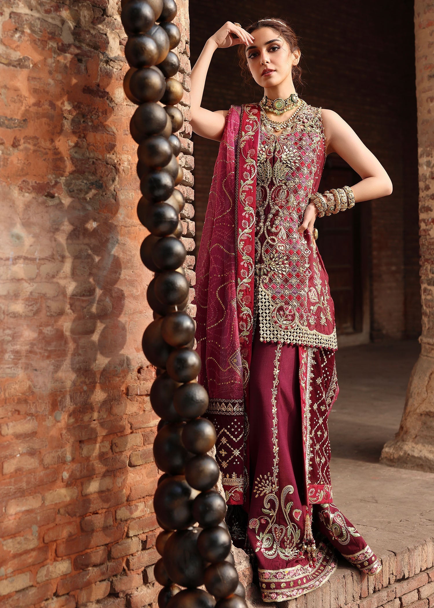 Crimson | Jhilmil Wedding Formals | NAZO - by Libasekhas UK - Registered Vendor of : Crimson - 100% Original Designer Dress