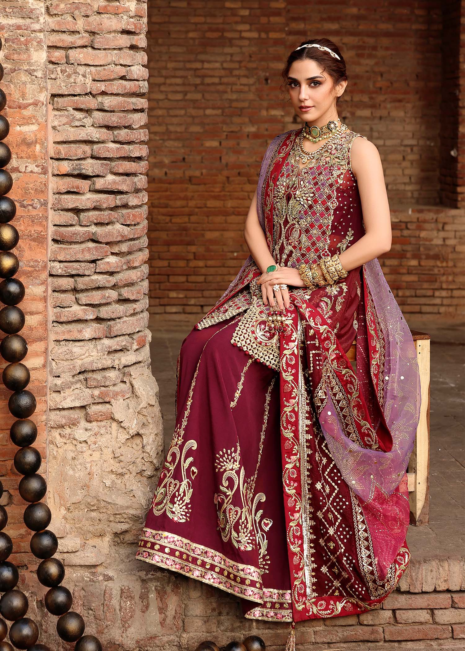 Crimson | Jhilmil Wedding Formals | NAZO - by Libasekhas UK - Registered Vendor of : Crimson - 100% Original Designer Dress