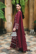 Qalamkar | Q Line Lawn Drop | RP-12 GARNET - by Libasekhas UK - Registered Vendor of : Qalamkar - 100% Original Designer Dress