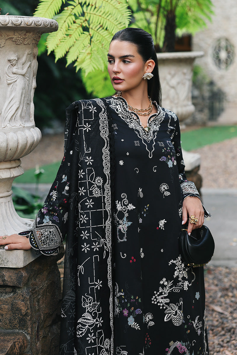 Qalamkar | Q Line Lawn Drop | RP-07 OBSIDIAN - by Libasekhas UK - Registered Vendor of : Qalamkar - 100% Original Designer Dress