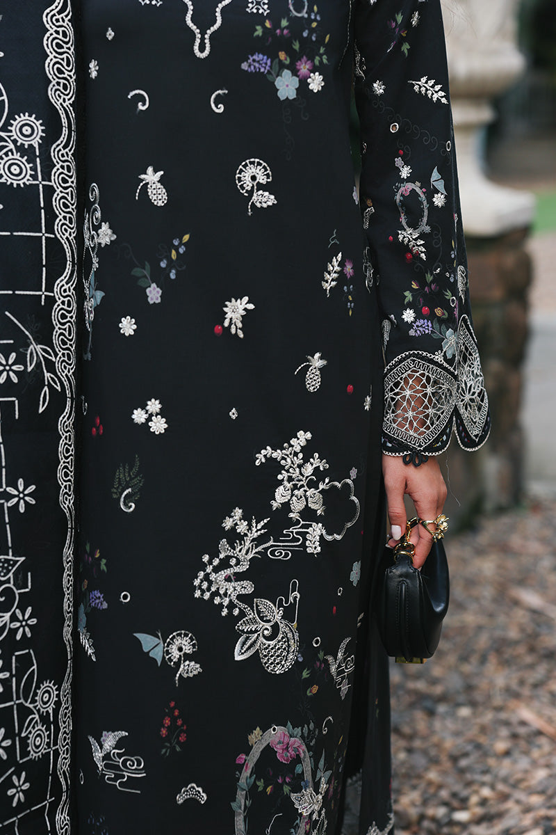 Qalamkar | Q Line Lawn Drop | RP-07 OBSIDIAN - by Libasekhas UK - Registered Vendor of : Qalamkar - 100% Original Designer Dress