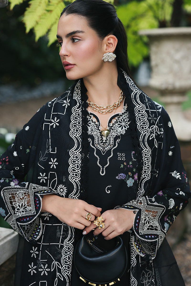 Qalamkar | Q Line Lawn Drop | RP-07 OBSIDIAN - by Libasekhas UK - Registered Vendor of : Qalamkar - 100% Original Designer Dress