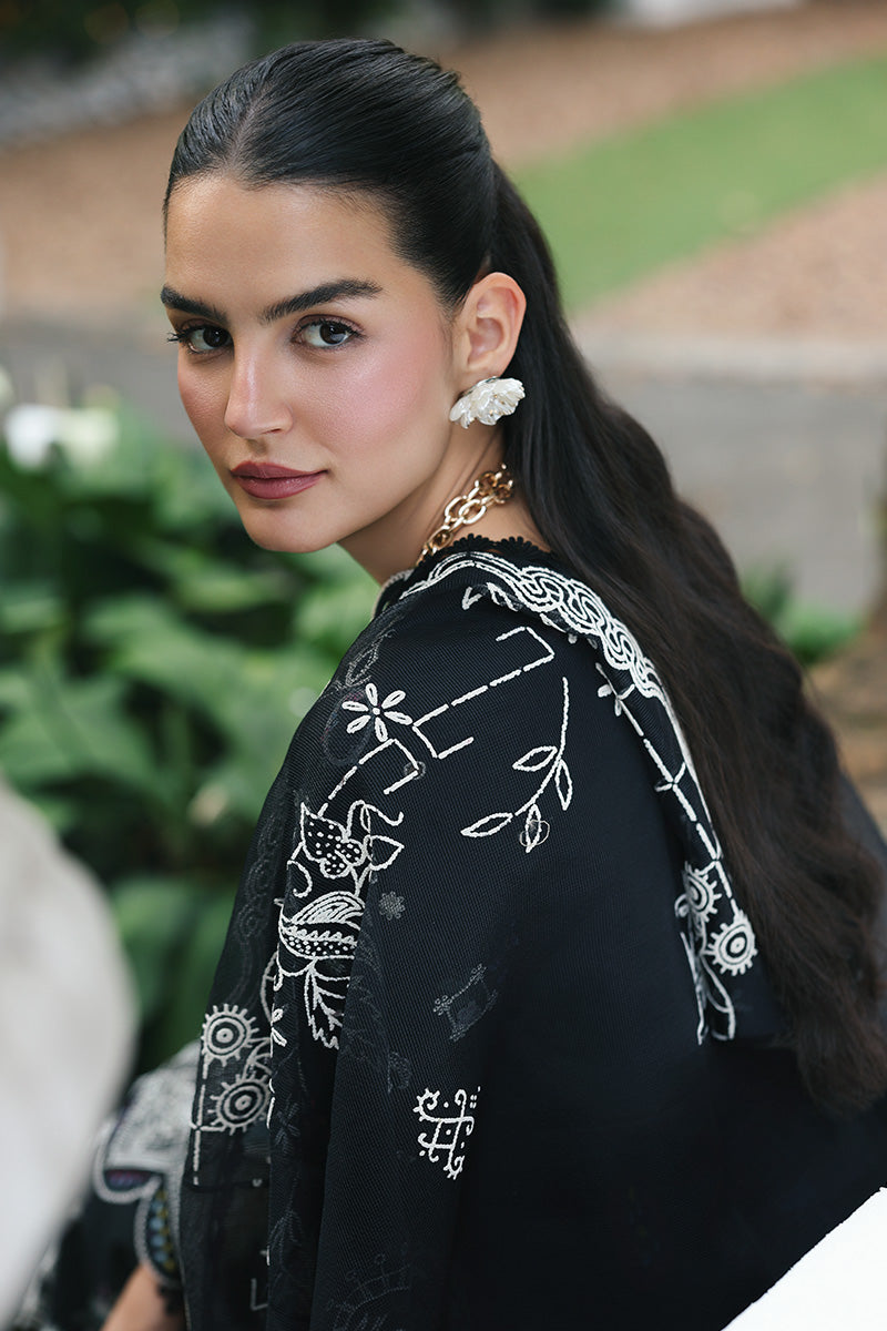 Qalamkar | Q Line Lawn Drop | RP-07 OBSIDIAN - by Libasekhas UK - Registered Vendor of : Qalamkar - 100% Original Designer Dress