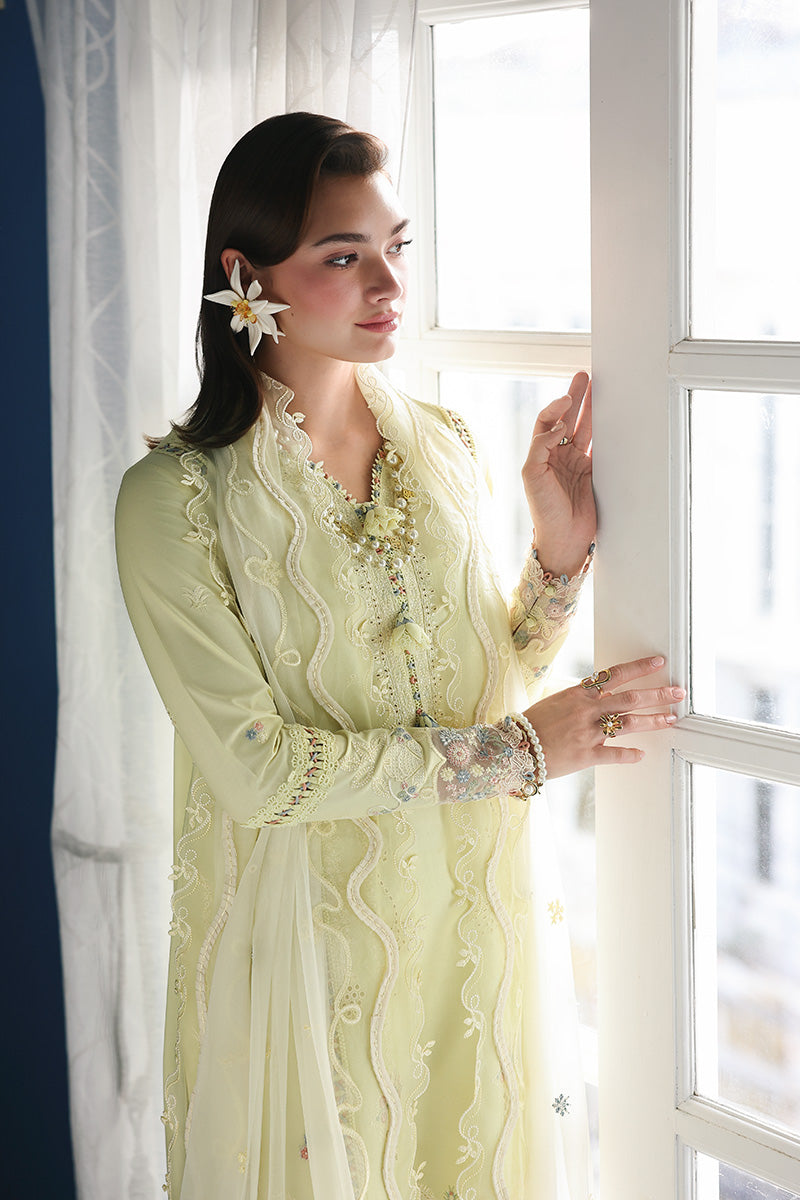 Qalamkar | Q Line Lawn Drop | RP-13 MOONSTONE - by Libasekhas UK - Registered Vendor of : Qalamkar - 100% Original Designer Dress