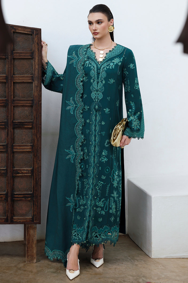 Qalamkar | Q Linen 25 | KL-11 MEADOW - by Libasekhas UK - Registered Vendor of : Qalamkar - 100% Original Designer Dress