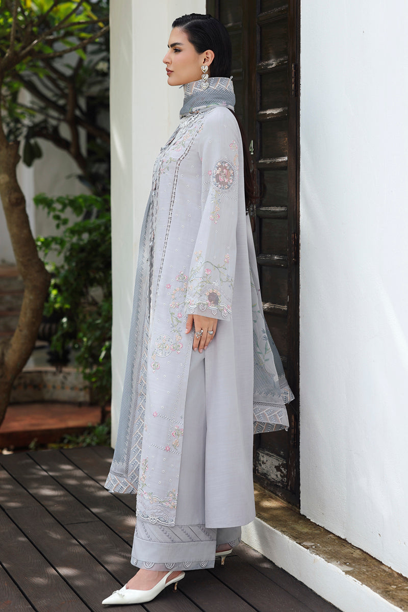 Qalamkar | Q Linen 25 | KL-02 HAZE - by Libasekhas UK - Registered Vendor of : Qalamkar - 100% Original Designer Dress