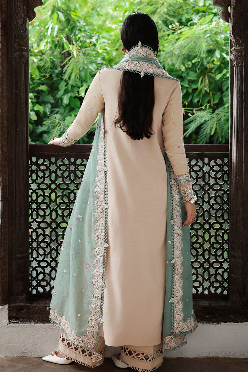 Qalamkar | Q Linen 25 | KL-07 WHISPER - by Libasekhas UK - Registered Vendor of : Qalamkar - 100% Original Designer Dress