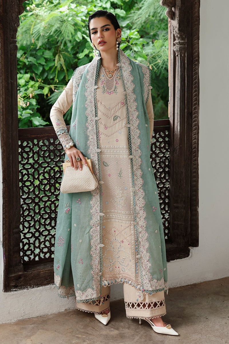Qalamkar | Q Linen 25 | KL-07 WHISPER - by Libasekhas UK - Registered Vendor of : Qalamkar - 100% Original Designer Dress