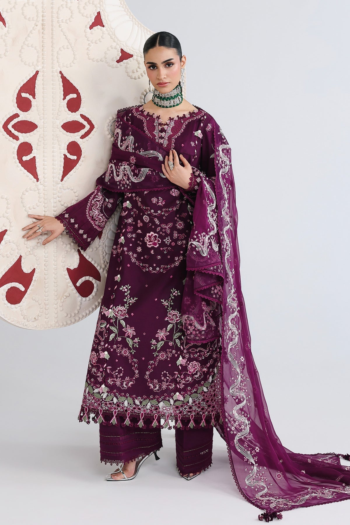 Qalamkar | Festive Lawn 26 | QFL-10 TRESA - by Libasekhas UK - Registered Vendor of : Qalamkar - 100% Original Designer Dress
