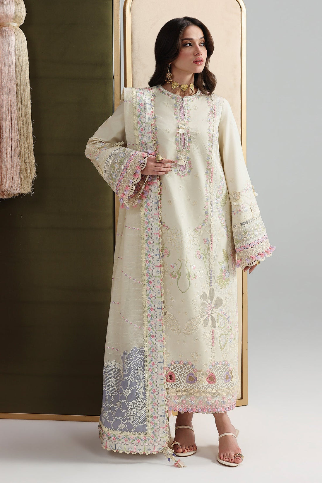 Qalamkar | Festive Lawn 26 | QFL-01 ELMA - by Libasekhas UK - Registered Vendor of : Qalamkar - 100% Original Designer Dress