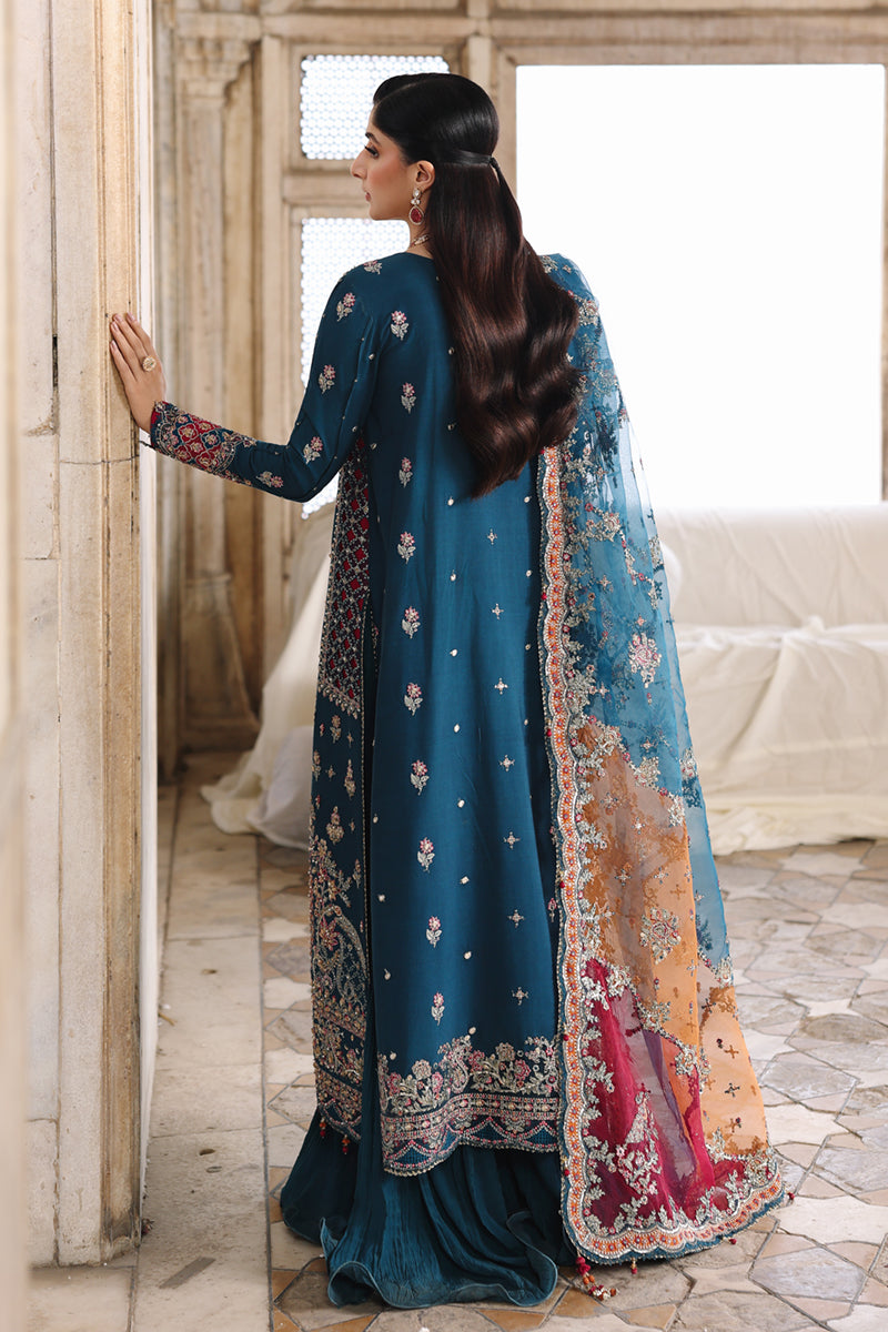 Qalamkar | Shadmaani Formals 25 | RH-02 NEELAM - by Libasekhas UK - Registered Vendor of : Qalamkar - 100% Original Designer Dress