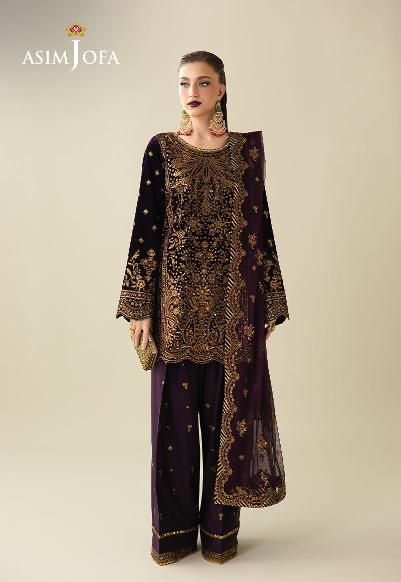 Asim Jofa | Makhmal Velvet 25 | AJULM-02 - by Libasekhas UK - Registered Vendor of : Asim Jofa - 100% Original Designer Dress