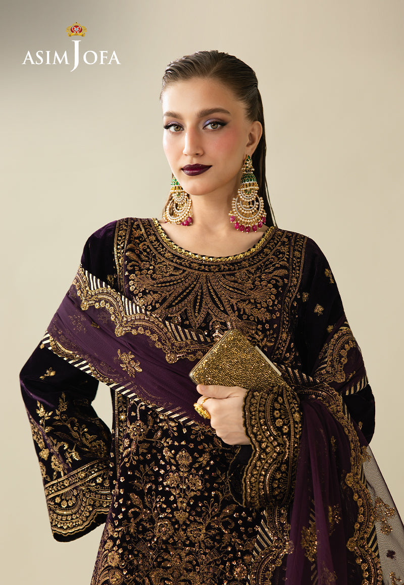 Asim Jofa | Makhmal Velvet 25 | AJULM-02 - by Libasekhas UK - Registered Vendor of : Asim Jofa - 100% Original Designer Dress
