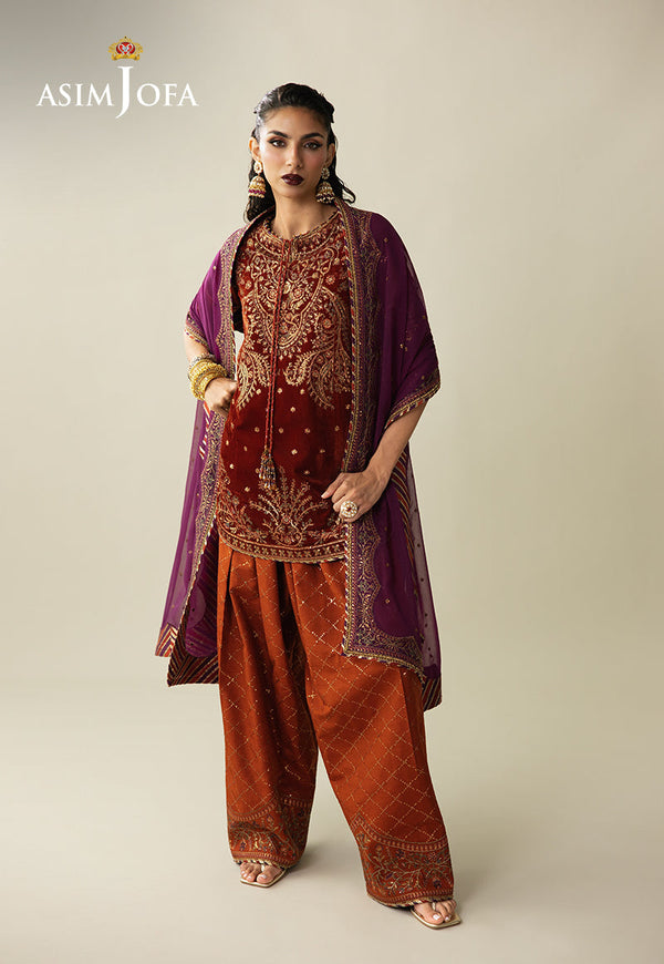 Asim Jofa | Makhmal Velvet 25 | AJULM-08 - by Libasekhas UK - Registered Vendor of : Asim Jofa - 100% Original Designer Dress