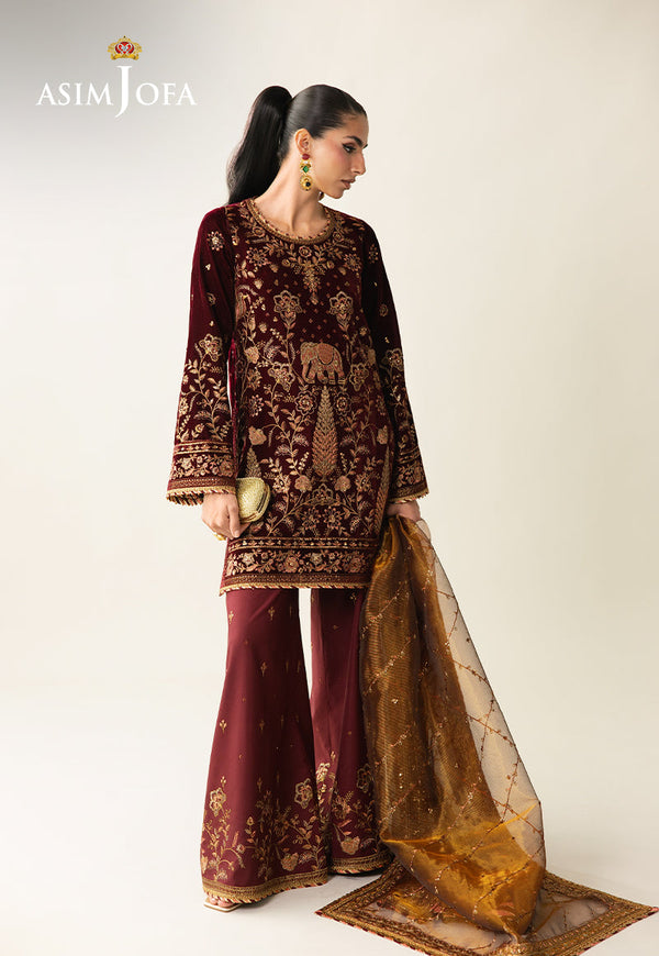 Asim Jofa | Makhmal Velvet 25 | AJULM-07 - by Libasekhas UK - Registered Vendor of : Asim Jofa - 100% Original Designer Dress