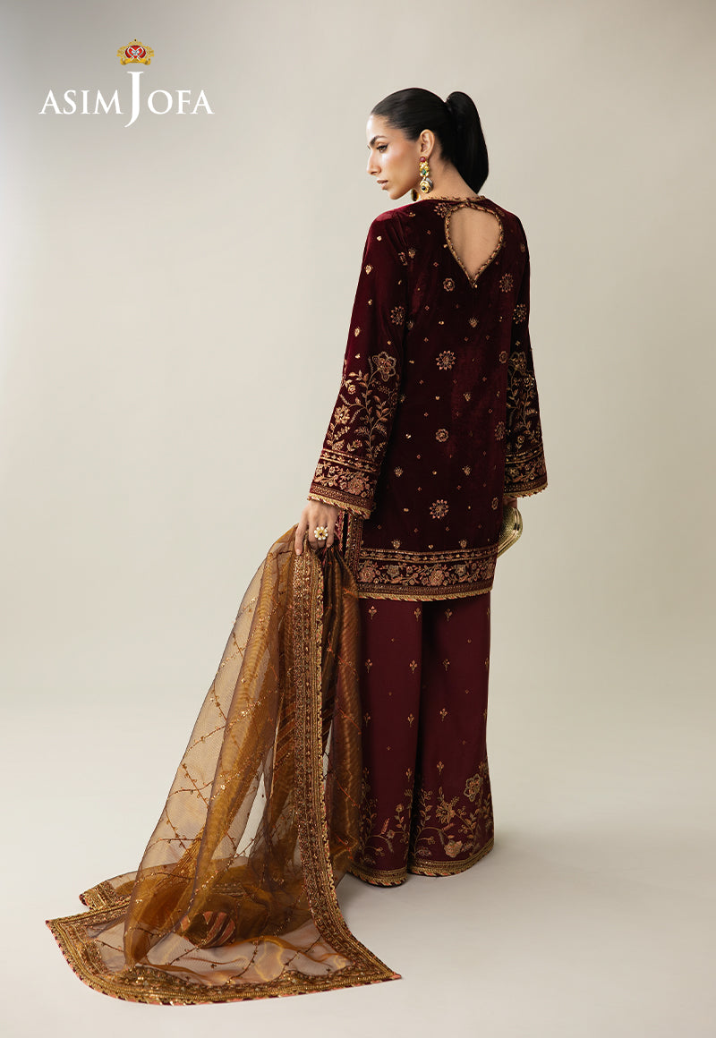 Asim Jofa | Makhmal Velvet 25 | AJULM-07 - by Libasekhas UK - Registered Vendor of : Asim Jofa - 100% Original Designer Dress